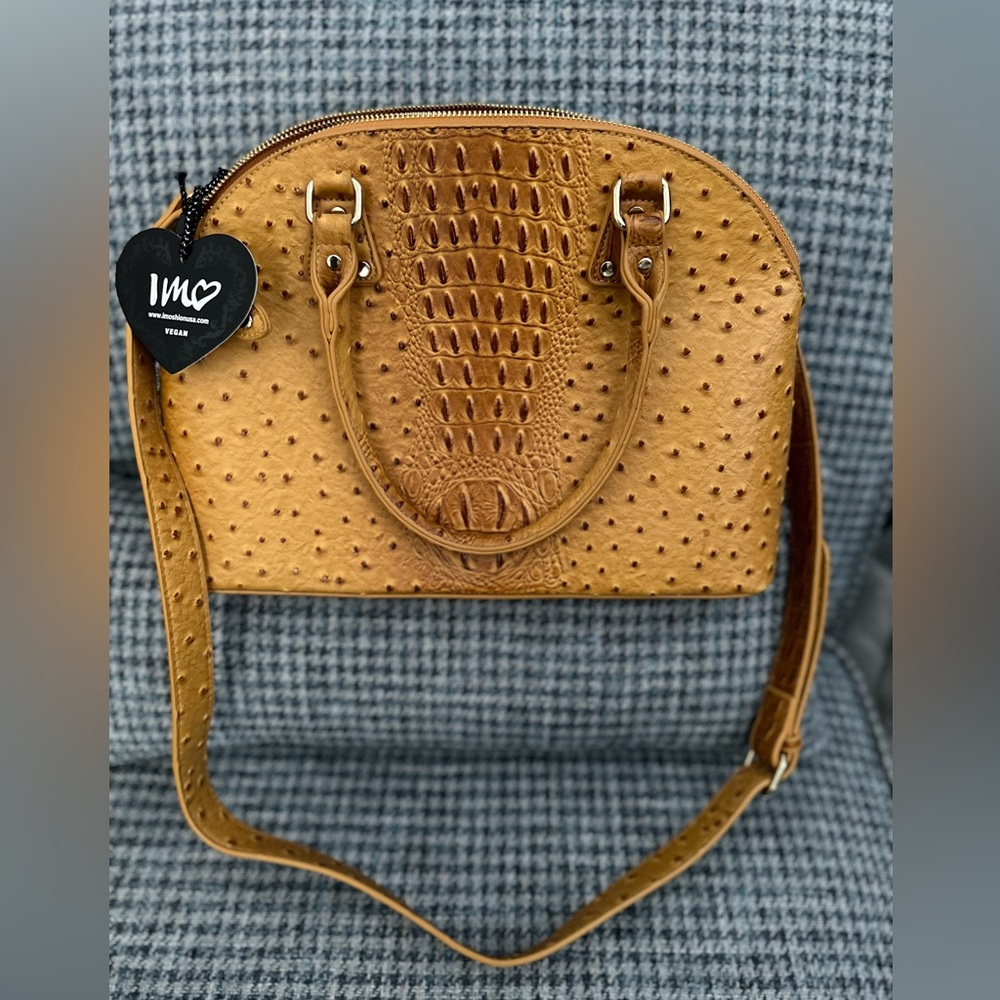 Vegan Leather Mustard Yellow Satchel NWT